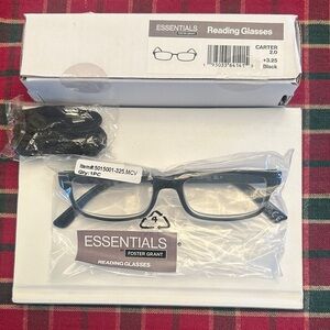 Foster Grant unisex Black glasses readers NWT